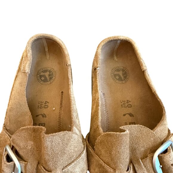 Birkenstock Buckley Tan Slip-On Backless Shoes Closed Toe Size 40 9 Women's - Picture 4 of 15